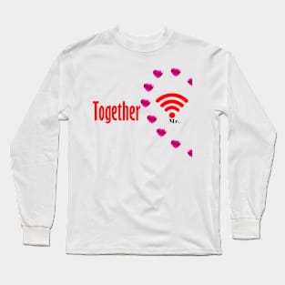 Couple valentine wifi and hotsopt man Long Sleeve T-Shirt